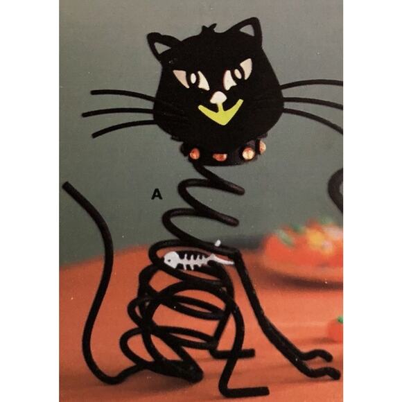 PartyLite STONES Candle Holder P8608 Metal Cat Skeleton Tea or Votive Halloween - Picture 1 of 10